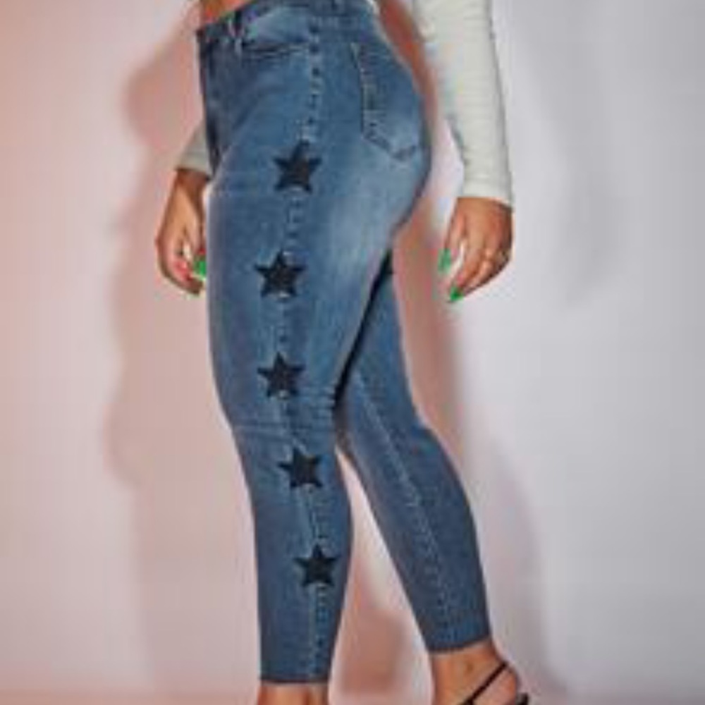 NWT Star Print High Waisted Jeans